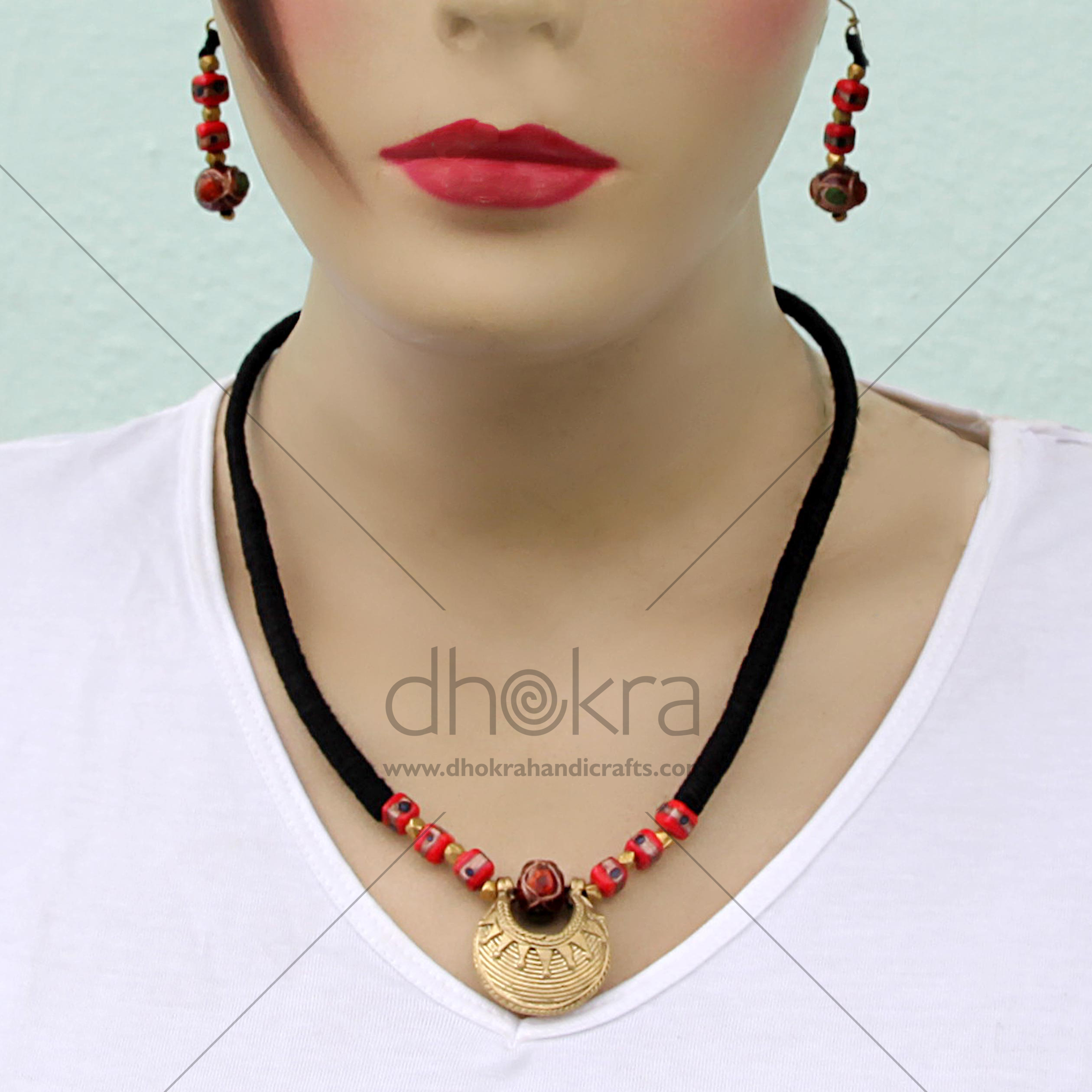 Dhokra Seashell Avanti Set | buy Dhokra jewellery online | Dhokra